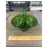 Green glass basket