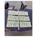 6 sets of license plates