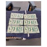 6 sets of license plates
