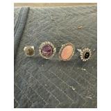 4- size 6 German silver rings