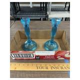 Blue candle sticks