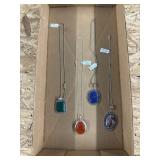 4 German silver necklaces