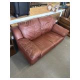 Leather love seat
