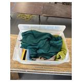 Tote with fabrics and misc