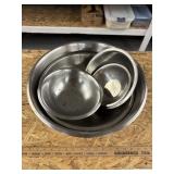 5 stainless mixing bowls