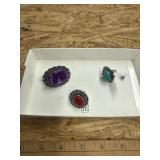 3- size 6 German silver rings