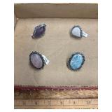 4- size 8 German silver rings