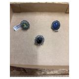 3- size 7 German silver rings