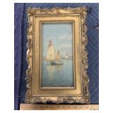 Early framed boat print
