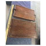 2 antique folding trays