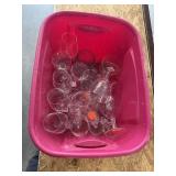 Tote with wine glasses