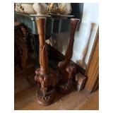 Wood carved 2ft plus elephant candle holders