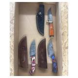 3 Demascus knives