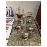 Vintage rooster pitcher set