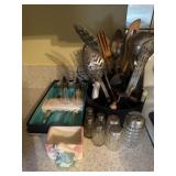 Utencils, Pyrex and misc