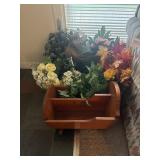Magazine rack and artificial  plants