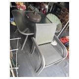 Outdoor table ,4 chairs and umbrella holder