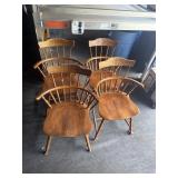 4 stenciled chairs