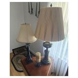 2 lamps and a candle