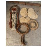 Wicker and dream catcher wall decor