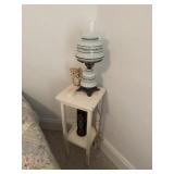 Lamp , table and contents