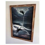 Dolphin painting on velvet