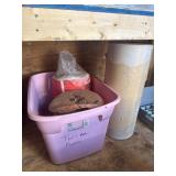 Paper roll and misc in tote