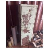 Metal cabinet with rags