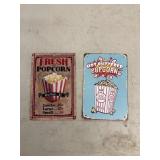 Metal pop corn signs