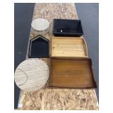 Wood trays and misc