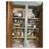 Contents of kitchen built cabinet