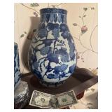 Large blue vase