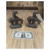 Brass Indian on horse bookends