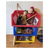 Storage bin with contents