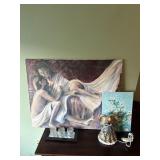 Signed art, candles and angel light