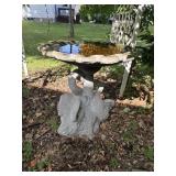 Concrete bird bath