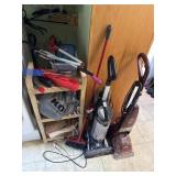 Cleaning supplies and shelf