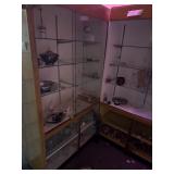Contents of 2 showcases and floor