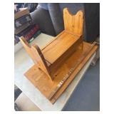 Wood doll bench and misc