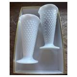 Milk glass vases