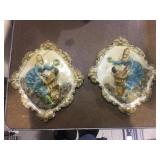 2 CHALKWARE WALL HANGERS