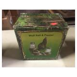 WOLF SALT AND PEPPER SHAKER