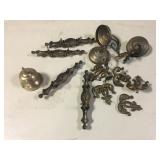 LOT OF BRASS PULLS AND FIXTURES