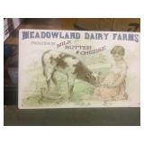 TIN MEADOWLAND DAIRY FARMS SIGN