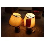 2 SMALL WOODEN LAMPS