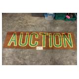 VINTAGE HAND PAINTED WOOD AUCTION SIGN