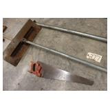 SMALL CONCRETE BULL FLOAT, SAW, BRACE