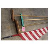 BROOMS AND AMERICAN FLAG