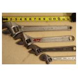 ASSORTED ADJUSTABLE WRENCHES