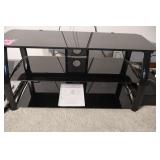 BLACK GLASS TV STAND